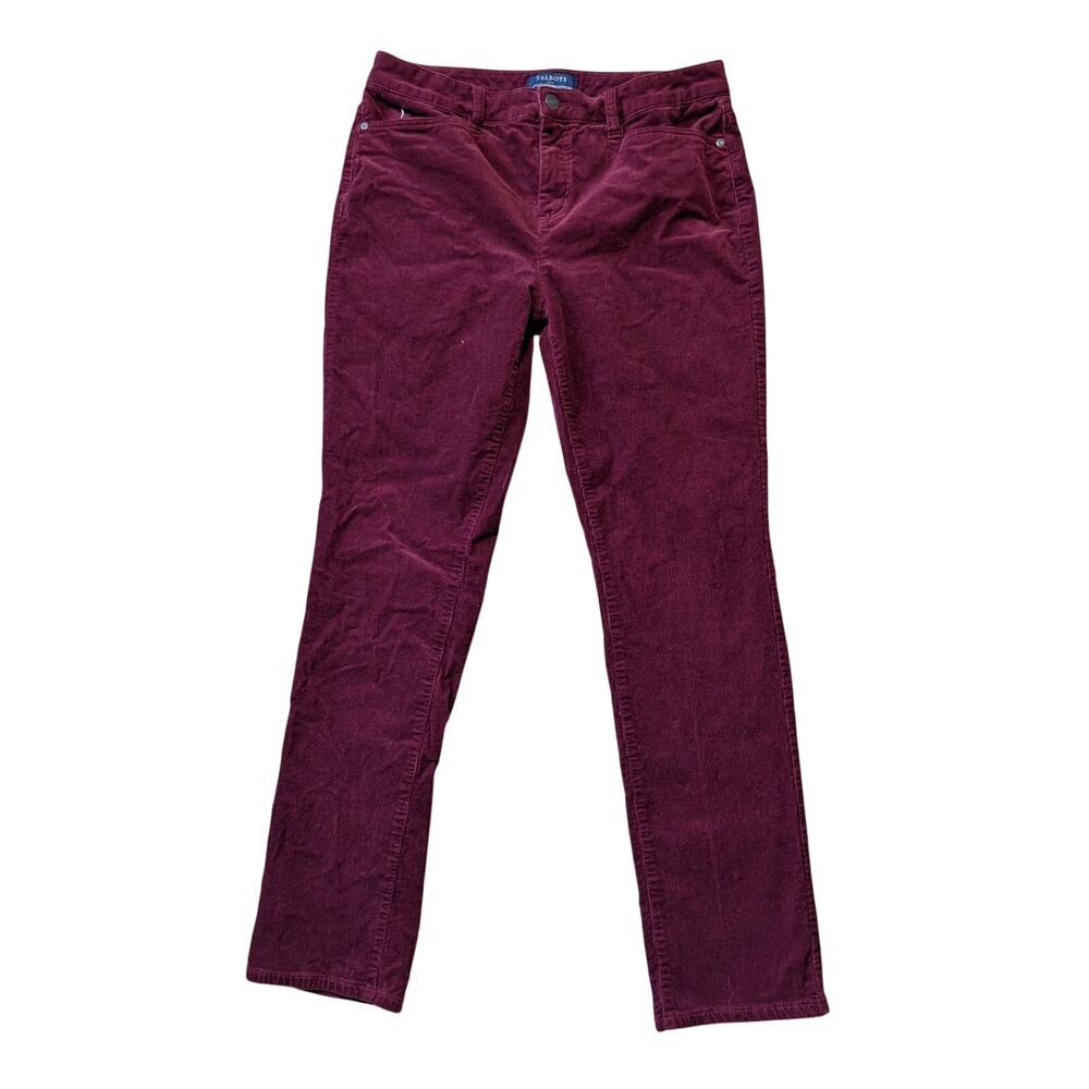 TALBOTS Woman's Jeans/Pants size 8, Simply Flattering, Maroon/Dark Red corduroy